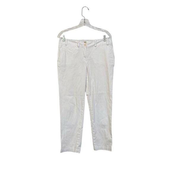Talbots Women's White Jeans Size 8 Signature Ankle Mid Rise Cotton Stretch Pants - Picture 1 of 7
